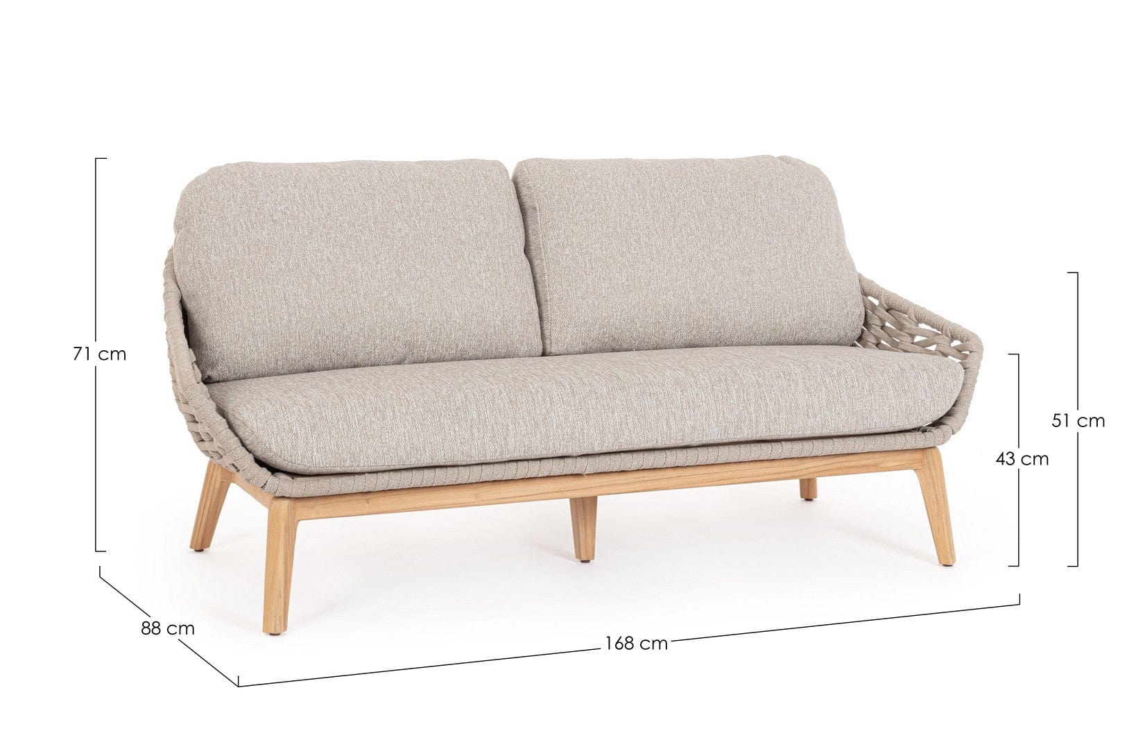 Bizzotto Divano da giardino 2 posti Tamires Beige