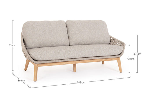 Bizzotto Divano da giardino 2 posti Tamires Beige