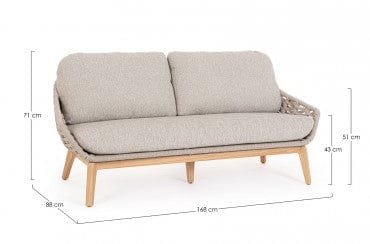 Bizzotto Divano da giardino 2 posti Tamires Beige