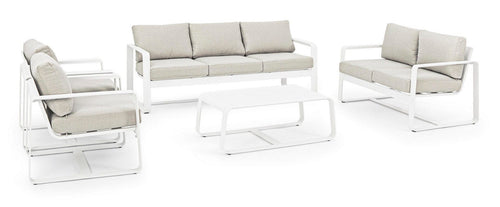 Bizzotto Divano da giardino 3 posti Merrigan Bianco