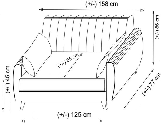 Asir Divano Letto 2 posti in tessuto Alkon Beige