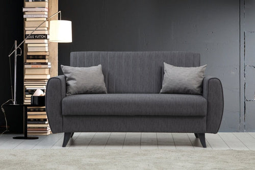 Asir Divano Letto 2 posti in tessuto Alkon Grigio