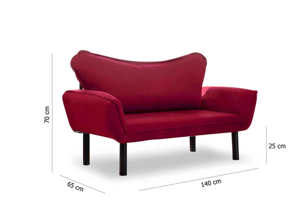 Asir Divano Letto 2 posti in tessuto Chatto Bordeaux