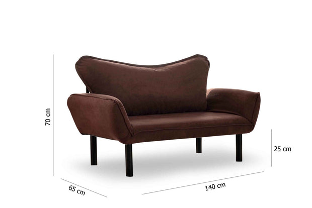 Asir Divano Letto 2 posti in tessuto Chatto Marrone