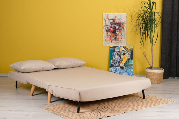 Asir Divano Letto 2 posti in tessuto Folde Crema