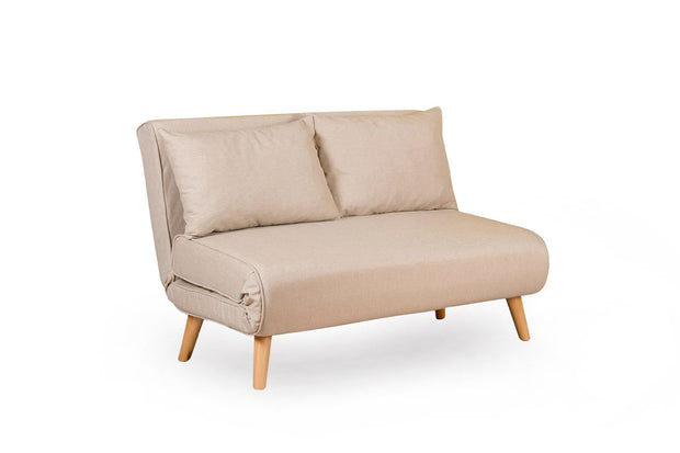 Asir Divano Letto 2 posti in tessuto Folde Crema
