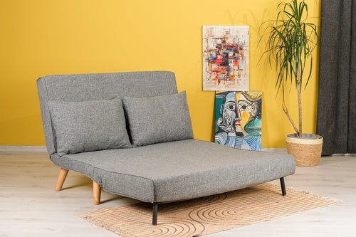 Asir Divano Letto 2 posti in tessuto Folde Grigio