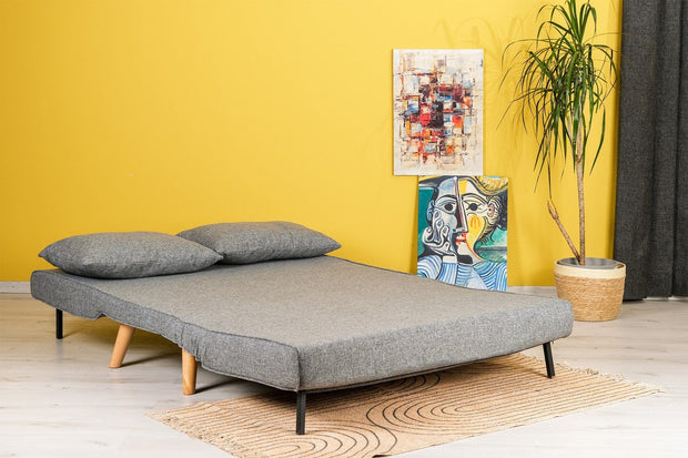 Asir Divano Letto 2 posti in tessuto Folde Grigio