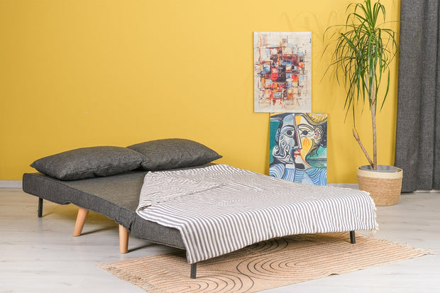 Divano Letto 2 posti in tessuto Folde Grigio (3)