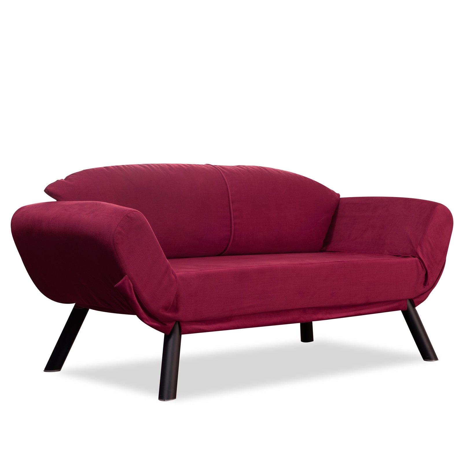 Asir Divano Letto 2 posti in tessuto Genzo Bordeaux