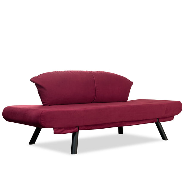 Asir Divano Letto 2 posti in tessuto Genzo Bordeaux