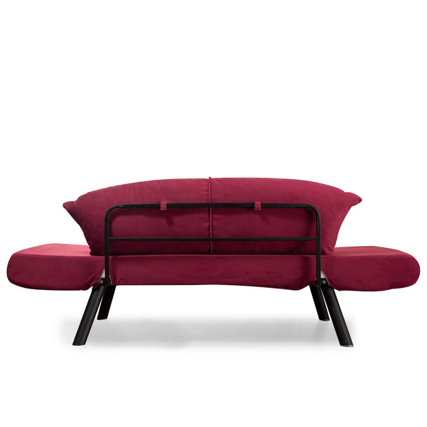 Asir Divano Letto 2 posti in tessuto Genzo Bordeaux