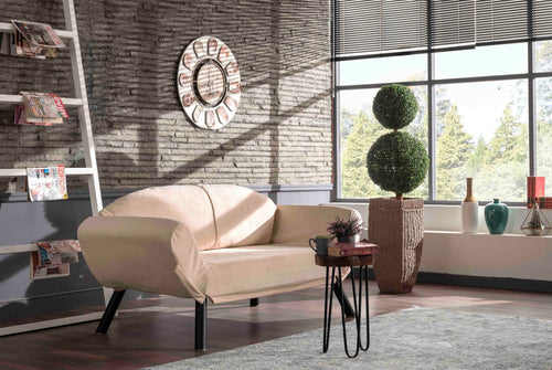 Asir Divano Letto 2 posti in tessuto Genzo Crema