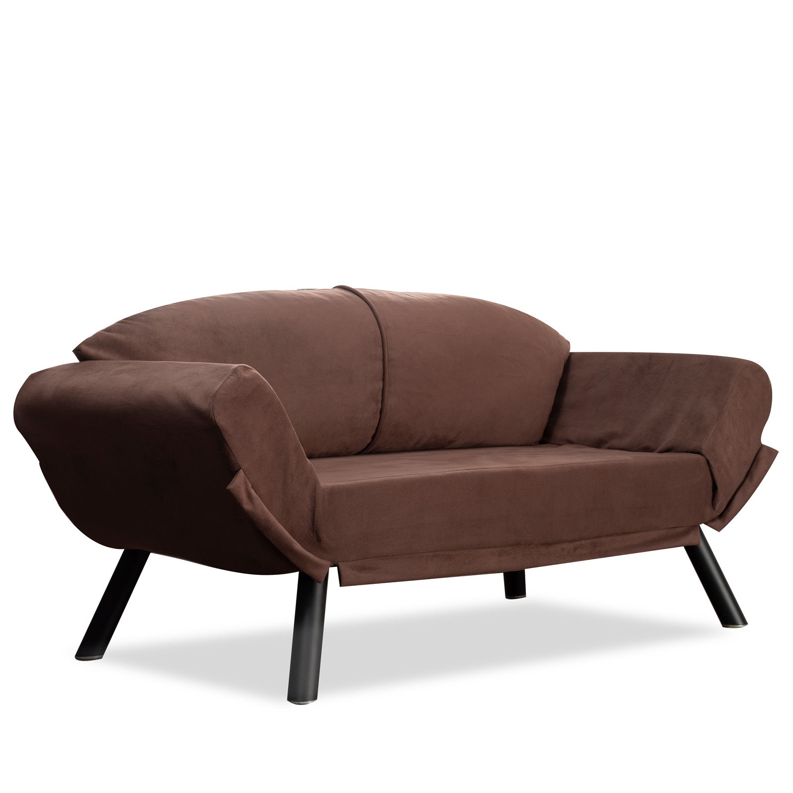 Asir Divano Letto 2 posti in tessuto Genzo Marrone