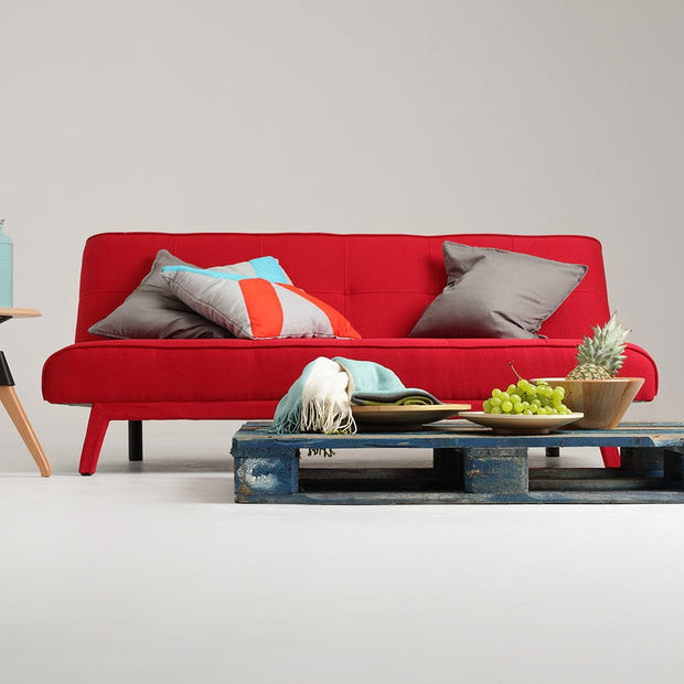 Customform Divano Letto 2 posti in tessuto Modes Rosso