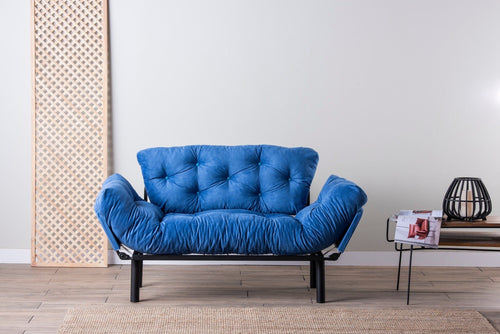 Asir Divano Letto 2 posti in tessuto Nitta Blu
