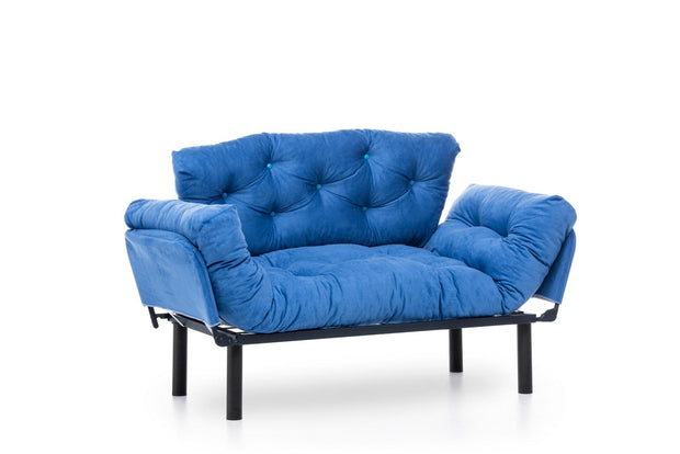 Asir Divano Letto 2 posti in tessuto Nitta Blu