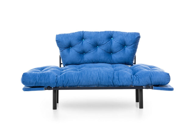 Asir Divano Letto 2 posti in tessuto Nitta Blu
