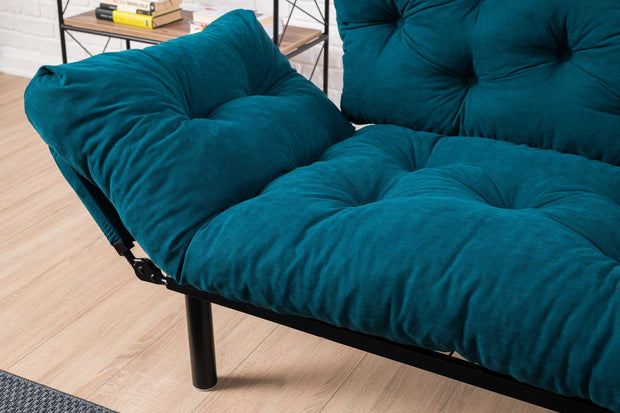 Asir Divano Letto 2 posti in tessuto Nitta Blu