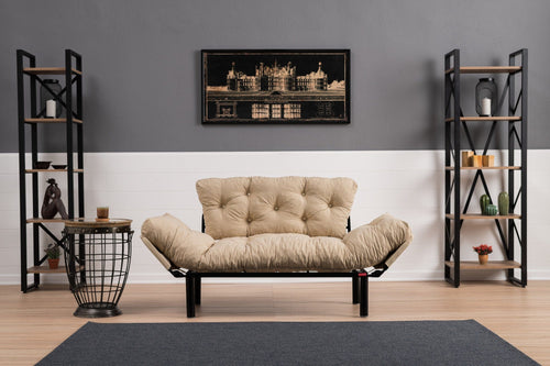 Asir Divano Letto 2 posti in tessuto Nitta Crema