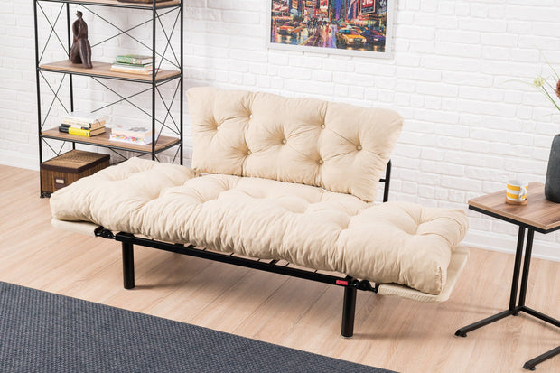 Asir Divano Letto 2 posti in tessuto Nitta Crema