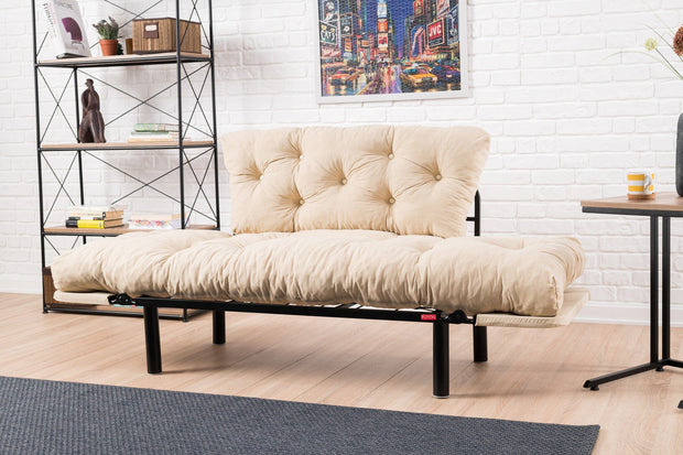 Asir Divano Letto 2 posti in tessuto Nitta Crema