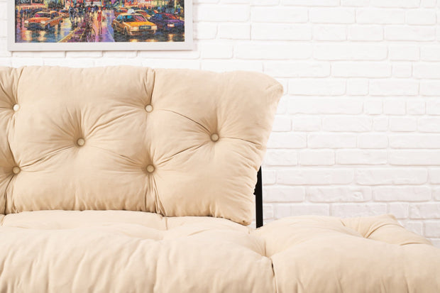 Asir Divano Letto 2 posti in tessuto Nitta Crema