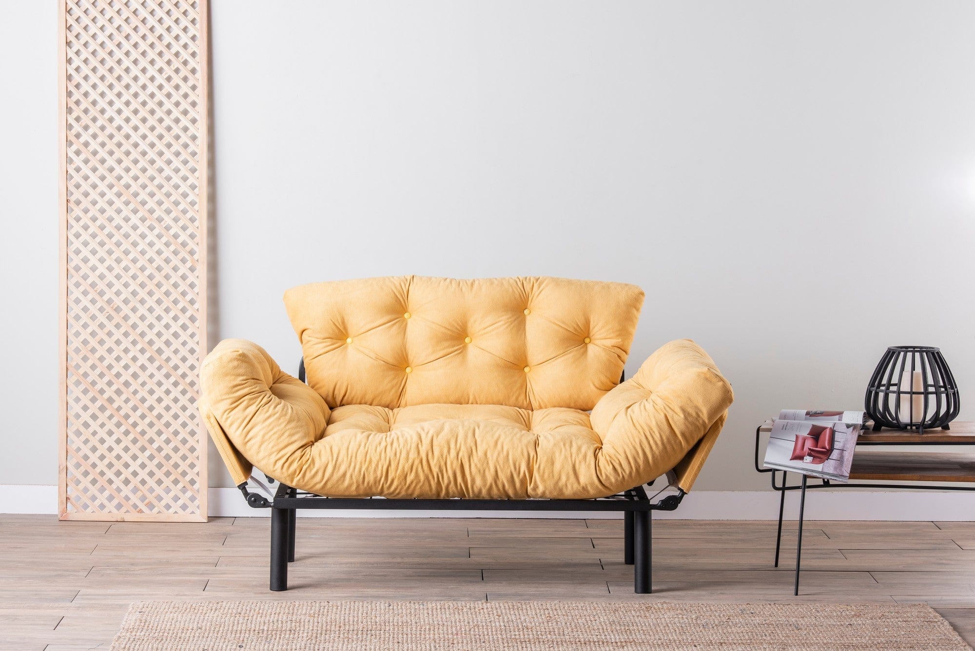 Asir Divano Letto 2 posti in tessuto Nitta Giallo