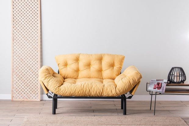 Asir Divano Letto 2 posti in tessuto Nitta Giallo