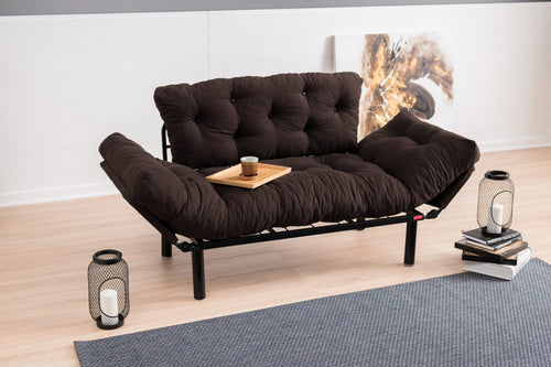 Asir Divano Letto 2 posti in tessuto Nitta Marrone