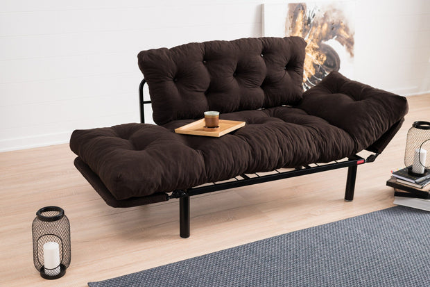 Asir Divano Letto 2 posti in tessuto Nitta Marrone