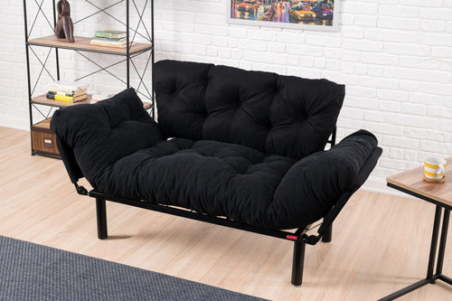 Asir Divano Letto 2 posti in tessuto Nitta Nero