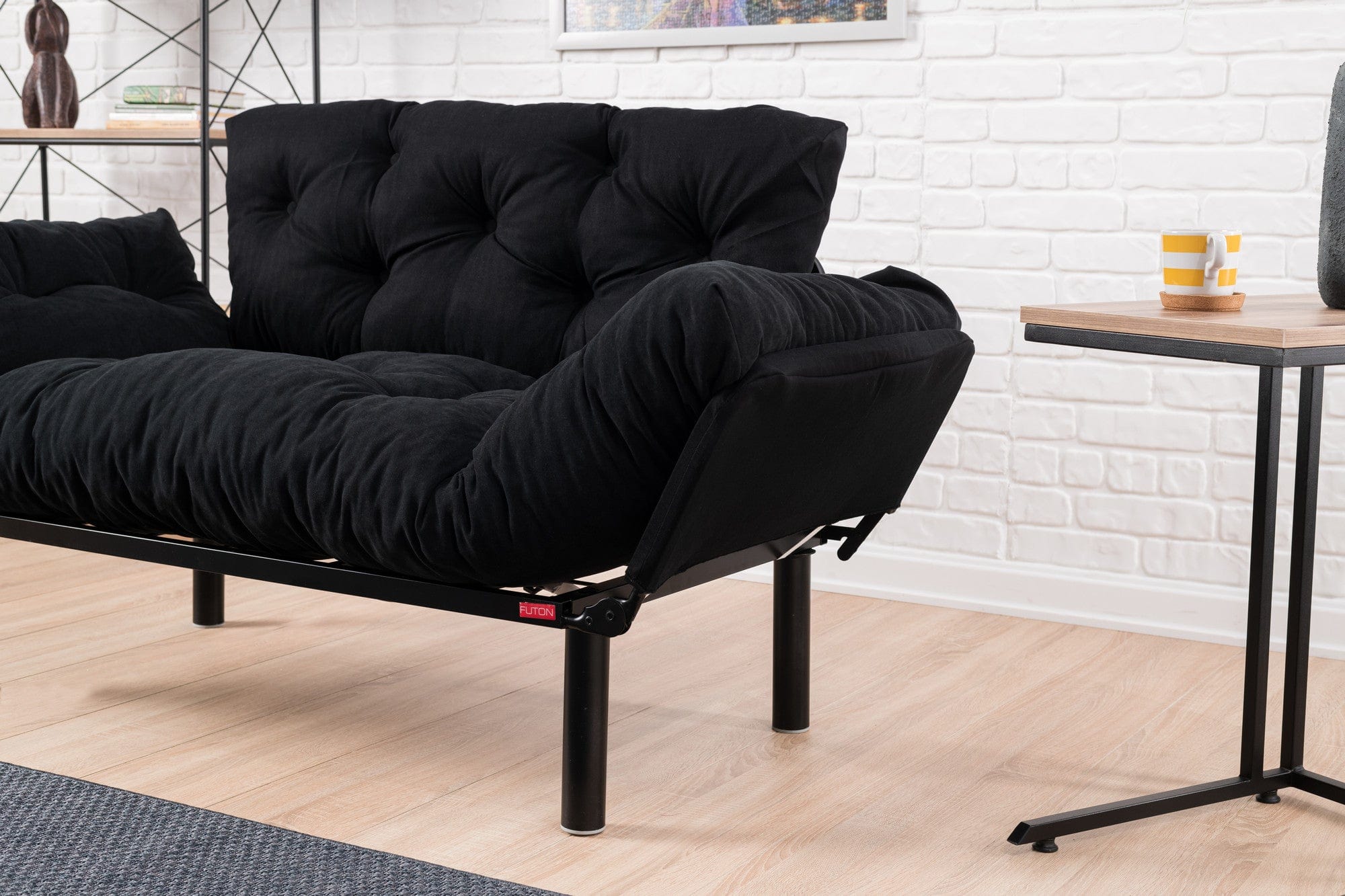 Asir Divano Letto 2 posti in tessuto Nitta Nero