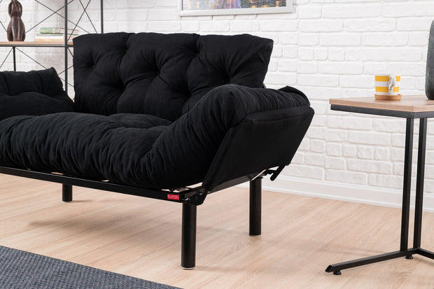 Asir Divano Letto 2 posti in tessuto Nitta Nero