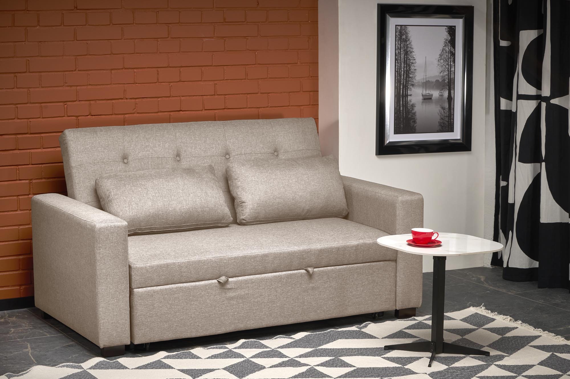 Halmar Divano Letto 2 posti in tessuto Paulinio Beige