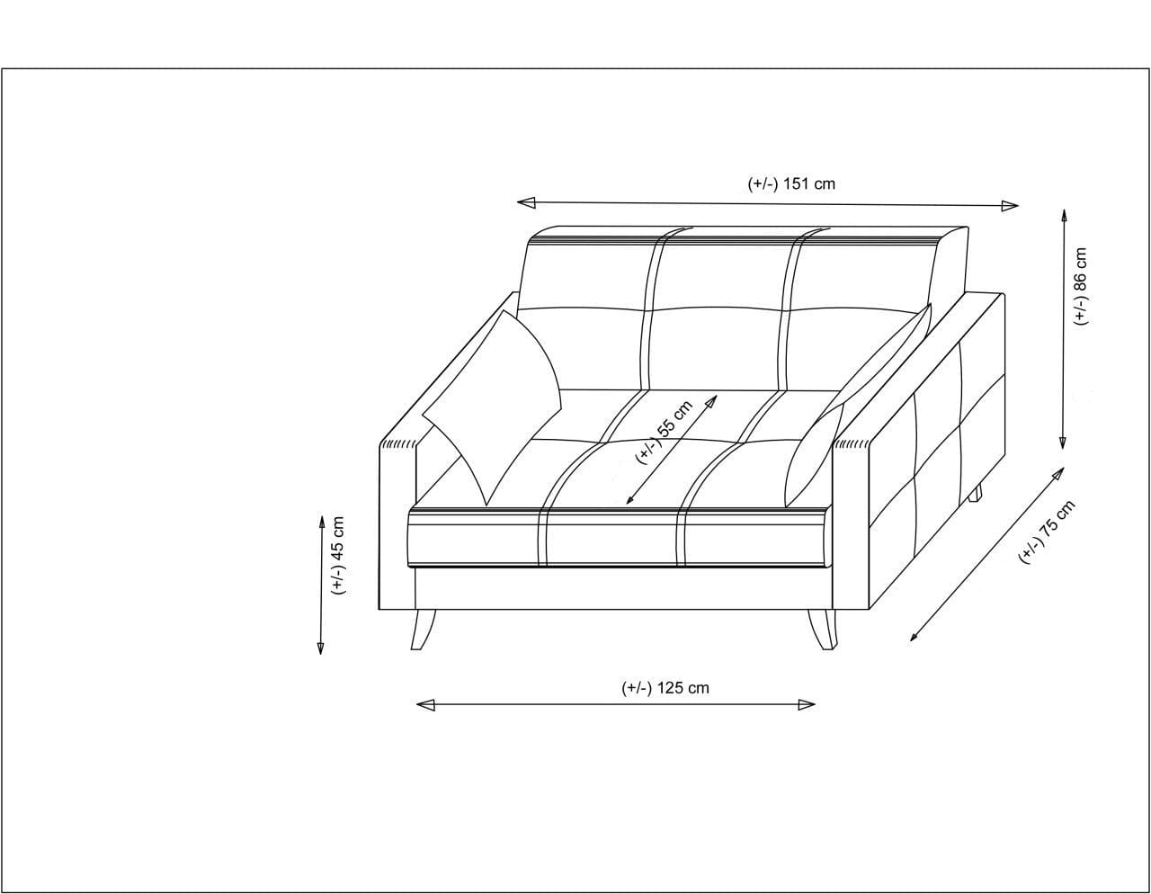 Asir Divano Letto 2 posti in tessuto Polya Beige