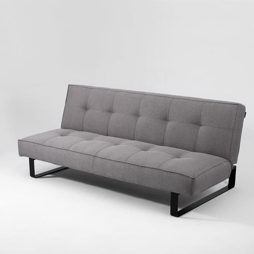 Customform Divano Letto 2 posti in tessuto Sleek Grigio