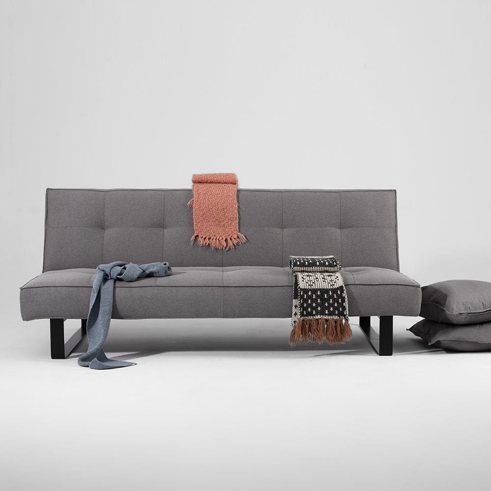 Customform Divano Letto 2 posti in tessuto Sleek Grigio