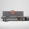 Customform Divano Letto 2 posti in tessuto Sleek Grigio