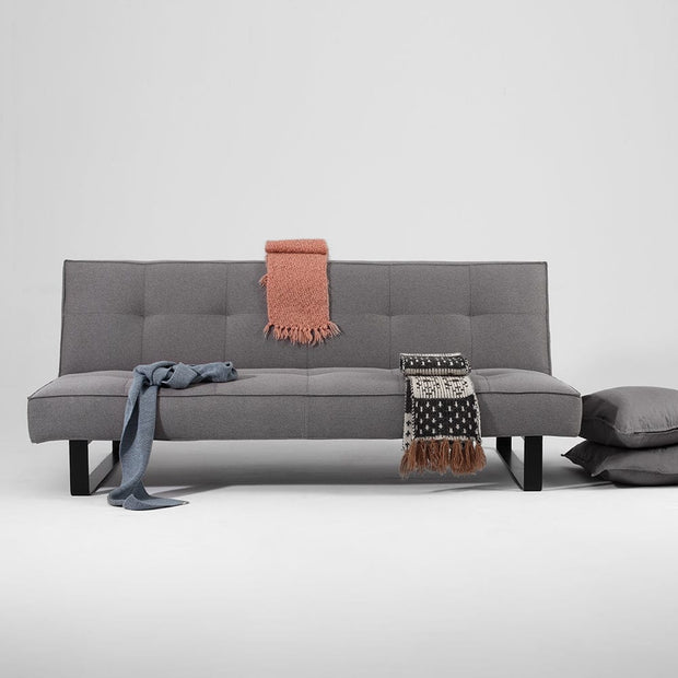 Customform Divano Letto 2 posti in tessuto Sleek Grigio