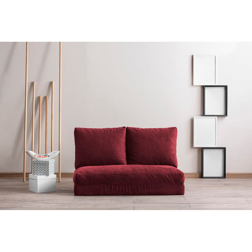 Asir Divano Letto 2 posti in tessuto Taida Bordeaux