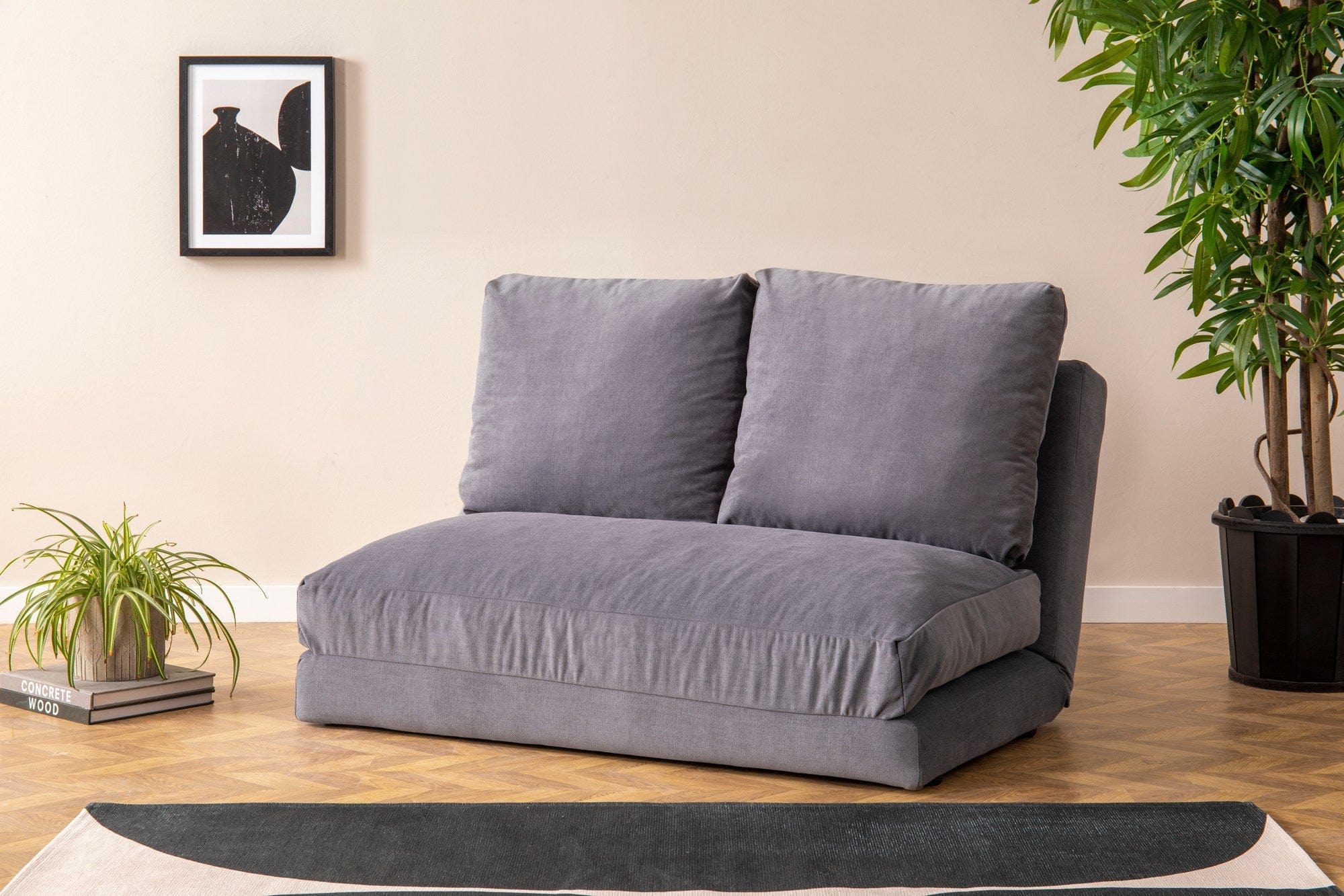 Asir Divano Letto 2 posti in tessuto Taida Grigio