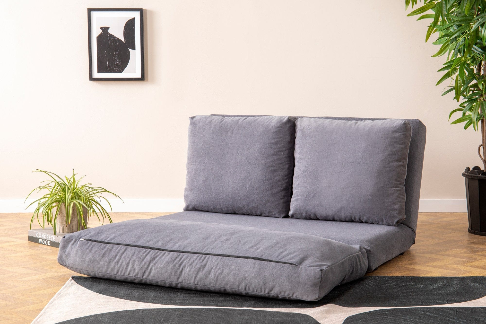 Asir Divano Letto 2 posti in tessuto Taida Grigio