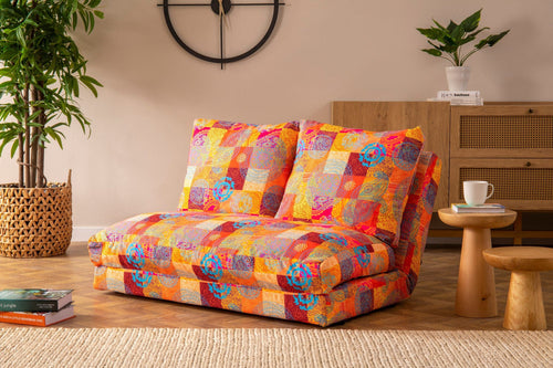 Asir Divano Letto 2 posti in tessuto Taida Multicolore