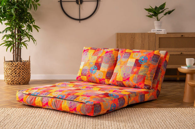 Asir Divano Letto 2 posti in tessuto Taida Multicolore