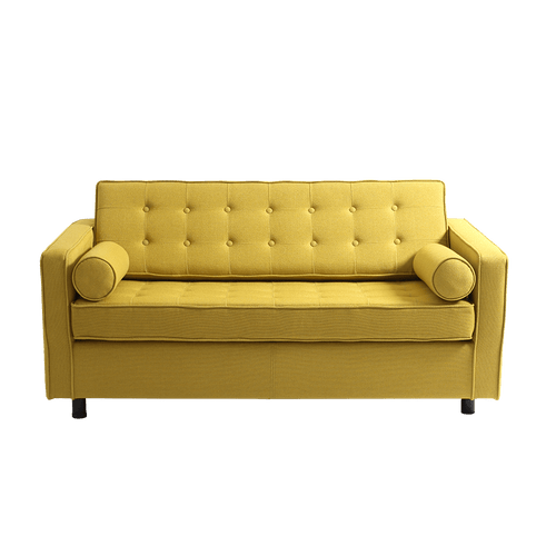 Customform Divano Letto 2 posti in tessuto Topic Giallo