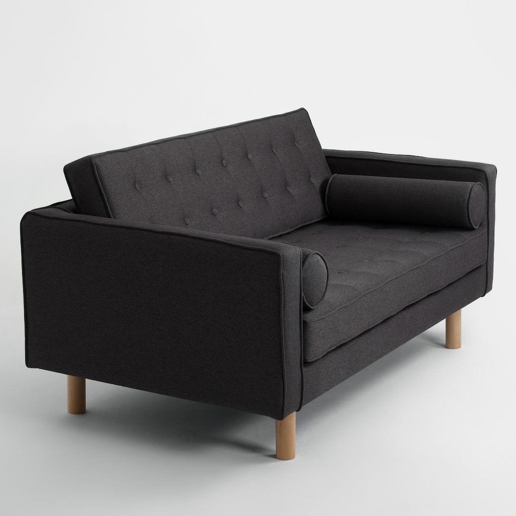 Customform Divano Letto 2 posti in tessuto Topic Wood Antracite