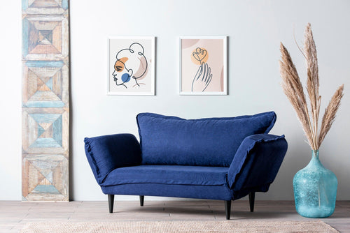 Asir Divano Letto 2 posti in tessuto Vino Blu