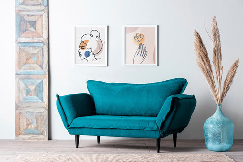 Asir Divano Letto 2 posti in tessuto Vino Blu