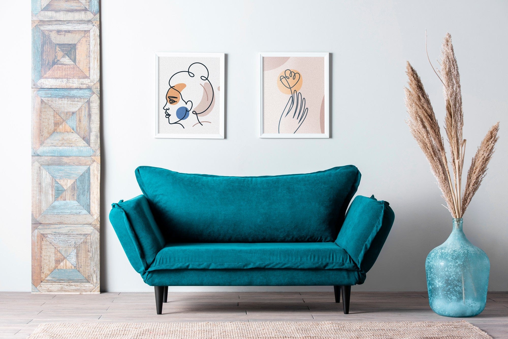 Asir Divano Letto 2 posti in tessuto Vino Blu